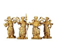 ZLPOFHS Statue d'animaux des Quatre Rois célestes en cuivre, 4 pièces/Ensemble, for la Maison, Le Salon, la Salle de Bouddha, offrant Un décor Feng Shui(High 7.5cm)