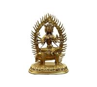 ZLPOFHS Statue de Bouddha mère Bodhisattva, Trois Visages Peints en cuivre et Or, décoration Porte-Bonheur Feng Shui for la Maison