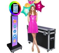 ZLPOWER Coque de support portable pour iPad 10,2", 11", 11", 12,9" avec anneau lumineux LED RVB (blanc, logo personnalisé + étui de transport, pour iPad 10,2", 10,9", 11", 12,9")