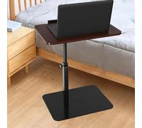 ZLQFSVB Table C pour canapé, petite table d'appoint pivotante à 360°, hauteur réglable, salon/chambre à coucher, couleur noyer rustique