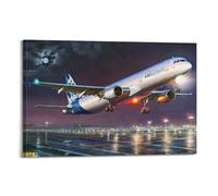ZLQYHW Poster d'avions civils A-321 - Impression sur toile décorative - Motif avion de ligne - Pour chambre à coucher - 30 x 45 cm