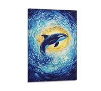 ZLQYHW Poster représentant un animal marin - Magnifique épaulard pris dans un tourbillon - Impression sur toile décorative pour chambre à coucher - 40 x 60 cm