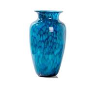 ZLSNOBLE Vase en Verre Lucite Bleu Paon, Vase Floral Moderne pour Centres De Table, Vase Vintage Et Clair À Plumes Bleues(19 * 31cm)