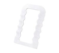 ZLSNOBLE Wave Pattern Irregular Frame Mirror, Multi-Functional Decorative Mirror for Living Room, Kitchen, Bedroom Or Hallway(White)