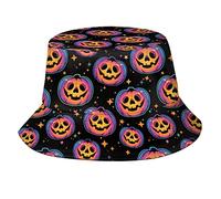 Zltegako Chapeau bob citrouille d'Halloween pour homme et femme, Citrouille d'Halloween 4, taille unique
