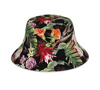 Zltegako Chapeau bob réversible multicolore pour homme et femme, Aquarelle Fleurs Tropicales, taille unique