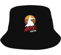 Zltegako Chapeau de pêcheur Aikido - Pour les loisirs - Protection solaire - Unisexe - Noir, Noir , taille unique