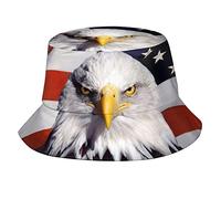 Zltegako Chapeau de pêcheur avec drapeau de la fierté lesbienne - Respirant - Pour homme et femme, Aigle à chauve américaine., taille unique