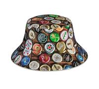 Zltegako - Chapeau seau réversible à imprimé de steaks de bœuf multicolore - Casquette de pêcheur pliable pour hommes et femmes Zltegako - Chapeau seau réversible à imprimé de steaks de bœuf