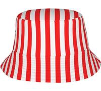 Zltegako Chapeaux bob pour femmes hommes été voyage plage chapeau de soleil chapeau d'extérieur, Rayures verticales rouges et blanches, taille unique