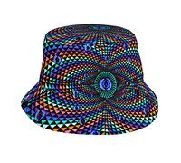 Zltegako Cool Hornet Chapeau bob unisexe pour l'été, les voyages, la plage, le soleil, le soleil, casquette de pêcheur, Motif kaléidoscope psychédélique coloré, taille unique