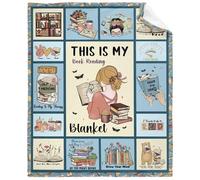 Zltegako Couverture de lecture « This is My Book » pour les amateurs de livres, cadeaux pour femmes et filles, couverture douce et légère en flanelle pour canapé, literie, voyage, taille L, 152,4 x