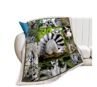 Zltegako Couverture en peluche douce et chaude en forme de lémurien pour filles et garçons - Couverture polaire en flanelle pour enfants, amoureux de lit, canapé, décoration de salon - 203,2 x 152,4