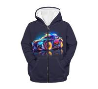 Zltegako Sweats à capuche pour filles et garçons de 6 à 16 ans avec poches - Sweat à capuche décontracté à manches longues avec fermeture éclair, Voiture de course pailletée, M