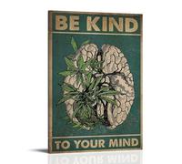 ZLTOFJ Affiche d'art moderne avec cadre « Be Kind To Your Mind Mental Health » - Décoration de chambre à coucher ou de bureau - Musique de célébrité - 20 x 30 cm
