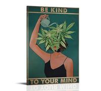 ZLTOFJ Affiche d'art moderne avec cadre « Be Kind To Your Mind Mental Health » - Décoration de chambre à coucher ou de bureau - Musique de célébrité - 20 x 30 cm