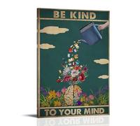 ZLTOFJ Affiche d'art moderne avec cadre « Be Kind To Your Mind Mental Health » - Décoration de chambre à coucher, bureau, célébrité, chanteur, musique, film de dessin animé, 40 x 60 cm