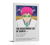 ZLTOFJ Affiche de comédie The Disastrous Life of Saiki K Saiki Kusuo - Décoration moderne pour chambre à coucher, bureau, célébrité, chanteur, musique, film de dessin animé, 40 x 60 cm, style cadre