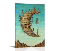 ZLTOFJ Living on The Moon Salvador Dali - Affiche de film moderne pour chambre à coucher, bureau, célébrité, chanteur, musique, dessin animé, affiche d'art 60 x 90 cm, style cadre