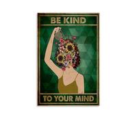 ZLTOFJ Poster de film de dessin animé « Be Kind To Your Mind Mental Health » - 40 x 60 cm - Sans cadre