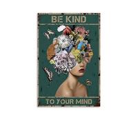 ZLTOFJ Poster de film de dessin animé « Be Kind To Your Mind Mental Health » - 40 x 60 cm - Sans cadre