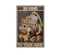 ZLTOFJ Poster de film de dessin animé « Be Kind To Your Mind Mental Health » - Décoration moderne pour chambre à coucher ou bureau - 50 x 75 cm - Sans cadre