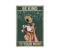 ZLTOFJ Poster de film de dessin animé « Be Kind To Your Mind Mental Health » - Décoration moderne pour chambre à coucher ou bureau - 20 x 30 cm - Sans cadre