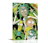 ZLTOFJ Rick And Morty Affiche d'art moderne pour chambre à coucher, bureau, décoration de célébrité, chanteur, musique, dessin animé, 60 x 90 cm, style cadre