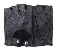 ZLUXURQ Cuir pour Hommes Gant à Maille Pleine sans Doigts Gant de Conduite à Demi Doigts