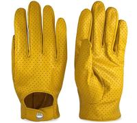 ZLUXURQ Gants de conduite en cuir de mouton 100% doux et luxueux pour hommes avec Mesh, écran tactile