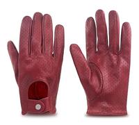 ZLUXURQ Gants de conduite en maille d'écran tactile en cuir de mouton doux Vintage pour femmes