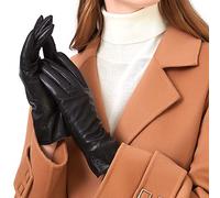 ZLUXURQ Gants en cuir de laine pour femmes, élégants et légers, adaptés à un usage quotidien