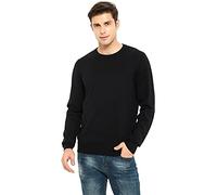 ZLUXURQ Pull à col Rond en Tricot Chaud et Doux pour Homme, Homme Pull à Rayures de Couleur Unie pour Le Travail à l'extérieur