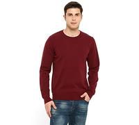 ZLUXURQ Pull à col Rond en Tricot Chaud et Doux pour Homme, Homme Pull à Rayures de Couleur Unie pour Le Travail à l'extérieur