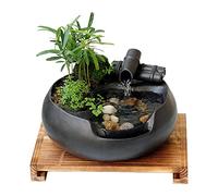 zlw-shop Fontaine d'intérieur Tabletop Fountain Waterfall Desktop Ordinateur Électrique Fontaine Décor Intérieur Extérieur Portable Tabletop Décoratif Zen Méditation Cascade Fontaine à Eau de Table
