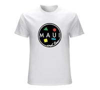 ZLWEI Hot Maui and Sons Mens Black Tshirt Casual Short Sleeve Men T Shirt Men Clothing Ropa Hombre Camisetas White L