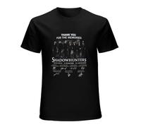 ZLWEI Thank You for The Memories Shadowhunters All Cast Signed 3 Seasons 55 Episodes Vintage Gift Men Unisex T-Shirt Black 3XL