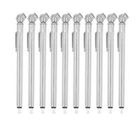 ZLXCAOB 10 pièces jauge de pression de pneu crayon en vrac 5-45PSI avec buse en alliage de zinc scellé corps de tube en acier inoxydable argenté pour voiture
