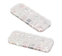 ZLXCAOB 2 boîtes de strass à ongles à dos plat, couleurs vives assorties, pierres scintillantes largement utilisées pour Nail Art, manucure, maquillage à faire soi-même