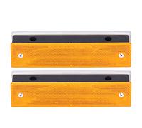 ZLXCAOB 2 pièces Panneau réfléchissant rectangulaire marqueur de Goujon de Route pour Les installations d'avertissement de Circulation routière (Jaune Blanc)