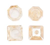 ZLXCAOB 2 pièces plat à ongles Dappen octangle forme quadrangle ongles conseils Art Dappen plat avec couvercle couleur Champagne