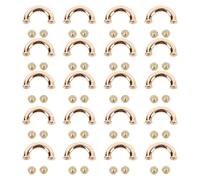 ZLXCAOB 20 Sets Connector 16.5x11x6mm Cylindrical Arch Bridge Buckles 5.5mm Crossed Iron Screws for Bag Wallet Strap Light Gold