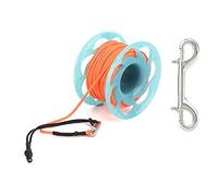 ZLXCAOB 30 m Bobine de Fil en Plastique Double têtes Crochet marqueur de plongée bouée Corde Roue Guide Bobine de Fil (Bleue)