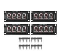 ZLXCAOB 4 Ensemble de Panneau d'affichage LED Tube numérique à 4 Chiffres Module d'horloge à 7 Segments TM1637 0,56 Pouces (Rouge MRA041D)