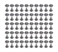 ZLXCAOB 50 ensembles de rivets et goujons de 8 mm en alliage de zinc rivets hexagonaux vis à fente pour la décoration de vêtements artisanaux en cuir (Argent Noir)