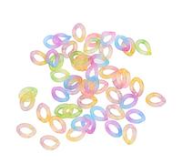 ZLXCAOB 50 pièces maillon de chaîne coloré détachable acrylique maillon de chaîne ouverte bijoux à bricoler soi-même faisant la décoration de boucle de chaîne (Transparent bicolore)