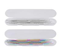 ZLXCAOB 8 pièces Nail Art strass pointe stylo à Double tête en acier inoxydable bricolage Nail Art peinture outil couleur argent