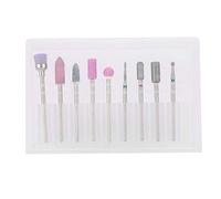 ZLXCAOB 9 pièces émeri forets à ongles ensemble outils de polissage meulage pour manucure perceuse Machine