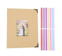 ZLXCAOB Album photo pour bébé avec fenêtre sur le devant - Souvenir - Page intérieure noire - Scrapbooking - Livre de souvenirs pour bébé (kaki)