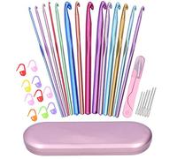 ZLXCAOB Ensemble de Crochets Alumine Aiguille à Crochet Pull coloré Outils de Tricot Fournitures ménagères (Or Rose)